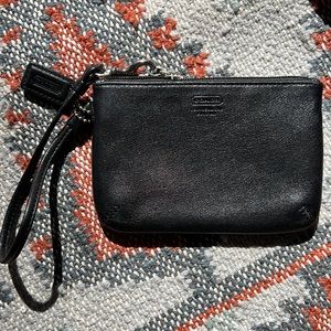 Coach vintage black leather wristlet